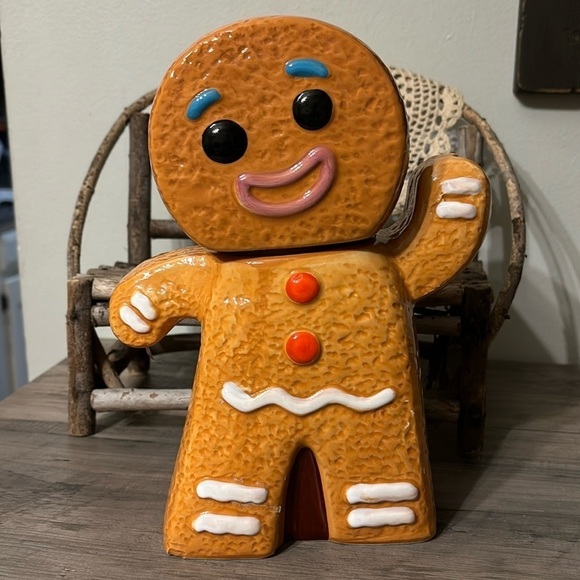 Other - VINTAGE PRE OWNED GINGERBREAD MAN COOKIE JAR 9.5" TALL SHREK GINGERBREAD MAN
